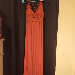 Pink Lily Boutique Rust Lace Dress Size Small
